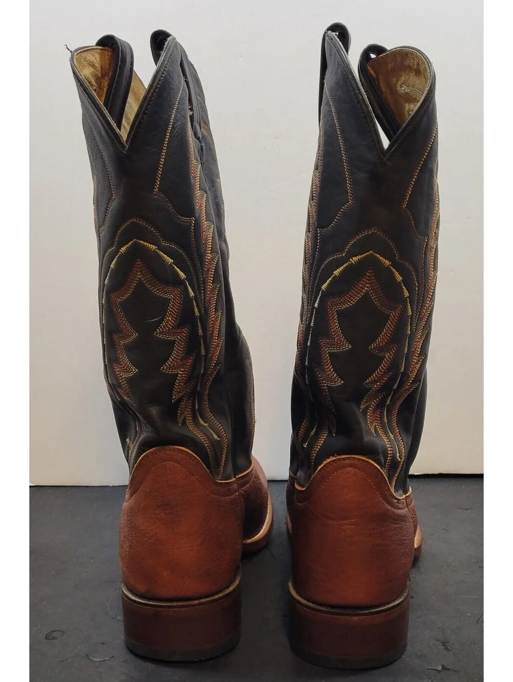 Dan Post Western Boots Mens 9.5 D Pull On Cowboy Brown Leather Round Toe DP4163